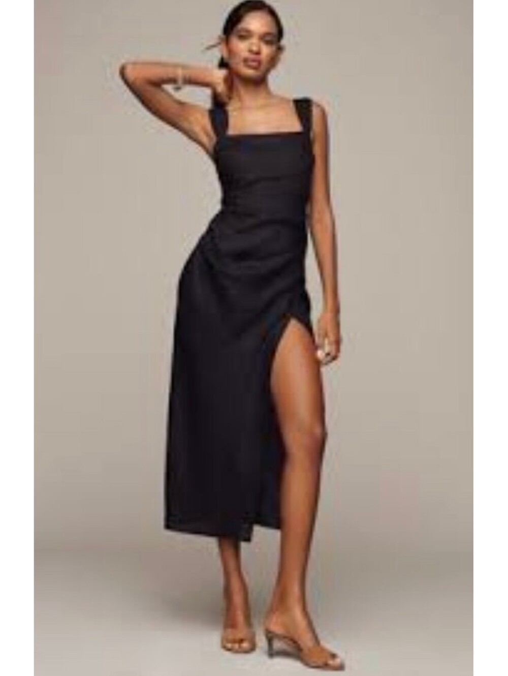 NWT Reformation 100% Linen Clement Slit Midi Dress - Size 4